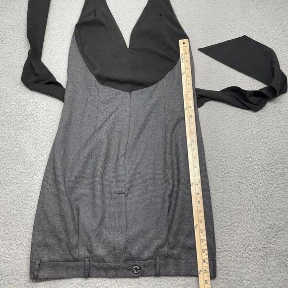 Halter Dress Womens 3 Gray Houndstooth Waitress Pants Dress Unique Career Office - Picture 7 of 12